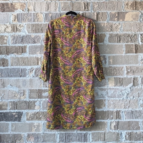 Vintage 1960s John Abbott Long Sleeve Button Up Midi Dress - Picture 6 of 7